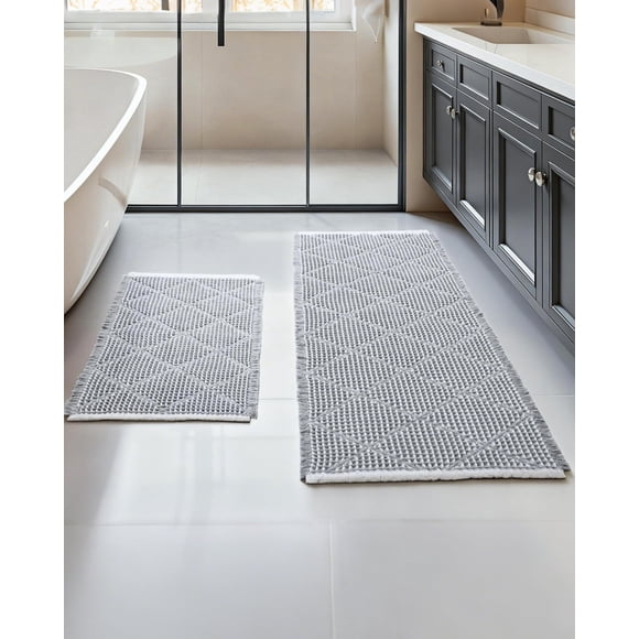 Juego de tapetes de baño Furicher antideslizantes y absorbentes 51 x 120 cm y 46 x 76 cm