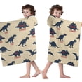 thumbnail image 4 of Beige Dinosaurs Names Pattern Hooded Bath Towel，50"x30" for Ages 3 To 12 Kids, Quick Dry Lightweight Soft Microfiber Hood Beach Towel Cover Up for Kids, 4 of 7