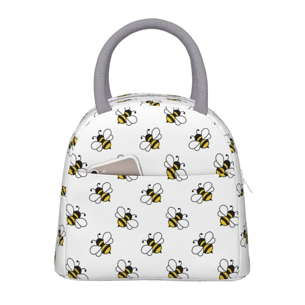 Fotbe Bee Bolsa de Almuerzo con Estampado, Lonchera Aislada, Contenedor de Comida Reutilizable Tipo Cooler a Prueba de Fugas