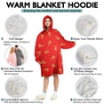 thumbnail image 5 of Pizza Blanket Hoodie Wearable Blanket Hoodie for Adults Sherpa All Patterns Oversized Sweatshirt Blanket with Pockets, 5 of 7