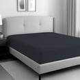 thumbnail image 4 of Color Sense 100% Cotton Percale Single Fitted Bedsheet Cool & Crisp Twin Navy, 4 of 14