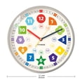 thumbnail image 6 of TIMESS 12" Kids Educational Wall Clock, Silent Analog Learning Clock, Silver, 6 of 7