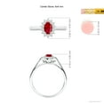 thumbnail image 4 of ANGARA Natural Princess Diana Inspired Ruby Ring with Diamond Halo in 14K White Gold for Women (Size-6x4mm) | July Birthstone Jewelry for Her, 4 of 9