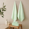 thumbnail image 4 of Everyday Home by Trident Quick Dry 6 Pc Bath Towel Set, 100% Cotton , lightweight,Soft, Absorbent, Bathroom Towels, 2 Bath 27"x54", 2 Hand 16"x28", 2 Washcloths 13"x13", Sage, 4 of 7