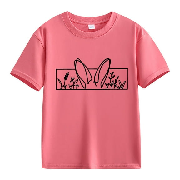 Kids Easter Shirt Boys Girls Happy Easter Bunny 𝐑abbit Graphic Tees Cute Toddler Short Sleeve Tops Crewneck