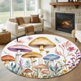 thumbnail image 3 of Spring Botanical Round Area&nbsp;Rug 5ft Rustic Farm Flowers Leaves Watercolor Mushroom Non-Slip&nbsp;Washable Circle Rugs Soft Felt Indoor Floor Mat for Bedroom Kitchen Living Room Bathroom, 3 of 9