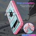 thumbnail image 4 of Design for Google Pixel 8 Pro Phone Case with Screen Protector Ring Holder Kickstand Heavy Duty Rugged Shockproof Military Grade Bumper Protective Cover for Women Men Girls 6.7 inch Rose Gold, 4 of 7