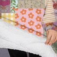 thumbnail image 3 of Oversized Wearable Blanket Hoodie,Pioneer Flower Floral Print Pattern Sherpa Blanket Hoodie with Super Pockets,Super Warm Fuzzy Pullover for Women & Men, 3 of 6