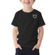thumbnail image 4 of Camisetas de Cuello Redondo para Niñas - Camisetas de Manga Corta con Corazón de Pedrería, Blusas Ligeras Casuales de Verano Negras 7 Años, 4 of 8