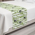thumbnail image 2 of Bamboo Print Bed Runner, Little Cartoon Panda Bears on Exotic Jungle Plants Illustration, Decorative Accent Bedding Scarf for Hotels Homes and Guestrooms, King, Charcoal Grey White, by Ambesonne, 2 of 2