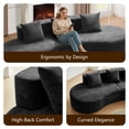 thumbnail image 6 of 109" Curved Sectional Cloud Sofa, 2-Piece Modular Boucle Teddy Couch, Modern Minimalist Curved Compression Sofa with 3 Throw Pillows, No Assembly Required, Comfy Soft Curved Couch for Living Room, 6 of 9