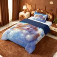 thumbnail image 2 of meiyoeat Dreamy Cloud Kitten Twin Comforter Sets,Orange Cat Print Bedding Set For Girl,Reversible,2-Piece,1 Comforter and 1 Pillowcase, 2 of 7