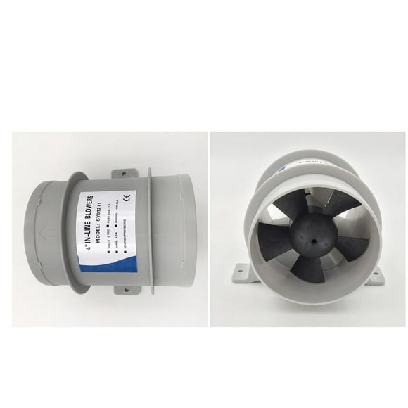 2 Piezas De 4 Pulgadas De Ventilador Silencioso , Ventilador Flujo De Aire Silencioso Circulación De Conducto Yotijar Soplador silencioso resistente al agua