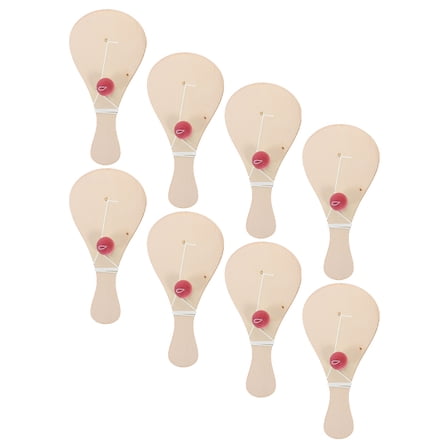 COMPUKAS 8Pcs Indoor Play Paddle Ball Toys For Children And Crafting Lovers