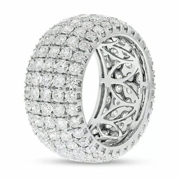 Moissanite 4.20 CT Round Men's Full Eternity Wedding Band 14K White Gold Plated