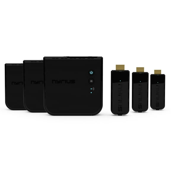 Nyrius ARIES Prime Wireless Video HDMI Transmitter & Receiver for Streaming HD 1080p 3D Video & Digital Audio from Laptop, PC, Cable, Netflix, YouTube, PS4 to HDTV - NPCS549 (Pack of 3)