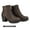 Outer Zipper-BROWN/PU, variant on BURUDANI Women's Fashion Low Heel Chunky Ankle Boots Winter Casual Party Boots Z0EY-2 BLACK/PU Size 7.5