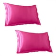 thumbnail image 1 of Funda de almohada de seda sintética de color liso, sin cremallera, tipo sobre., 1 of 7