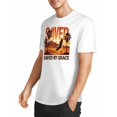 thumbnail image 3 of USPEED Men's Vintage Western Saved By Grace Desert Eagle Christian Faith Short Sleeve Crew Neck Casual T-Shirt, 3 of 5