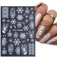 thumbnail image 2 of Adhesivo 3D para uñas de alce y copos de nieve blancos, bonitos deslizadores de lámina navideña, calcomanías adhesivas brillantes, accesorios de manicura de Año Nuevo, FBSTZ-CS083, 2 of 4