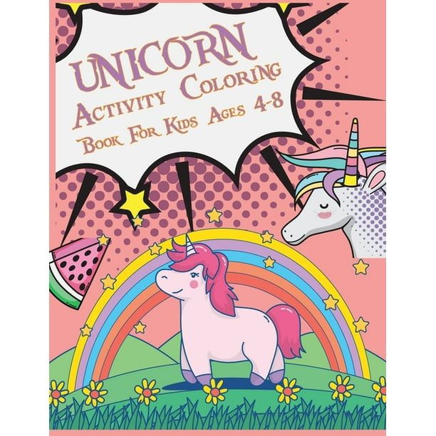 unicorn activity coloring book for kids ages 48 unicorn coloring book  paperback