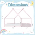 thumbnail image 6 of SESSLIFE Montessori Floor Bed, Twin Size Toddler Bed with Roof and Guardrail, House-Shaped Design, No Box Spring Needed, Toddler Bed Frame for Kids, Pink, 6 of 7