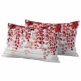 thumbnail image 2 of Pack of 2 Outdoor Pillow Covers 20x12 Inch Waterproof Red Eucalyptus Leaves Throw Pillow Covers,Decorative Couch Pillow Shams Protectors Summer Botanical Weeping Wooden Patio Cushion Pillowcases, 2 of 8
