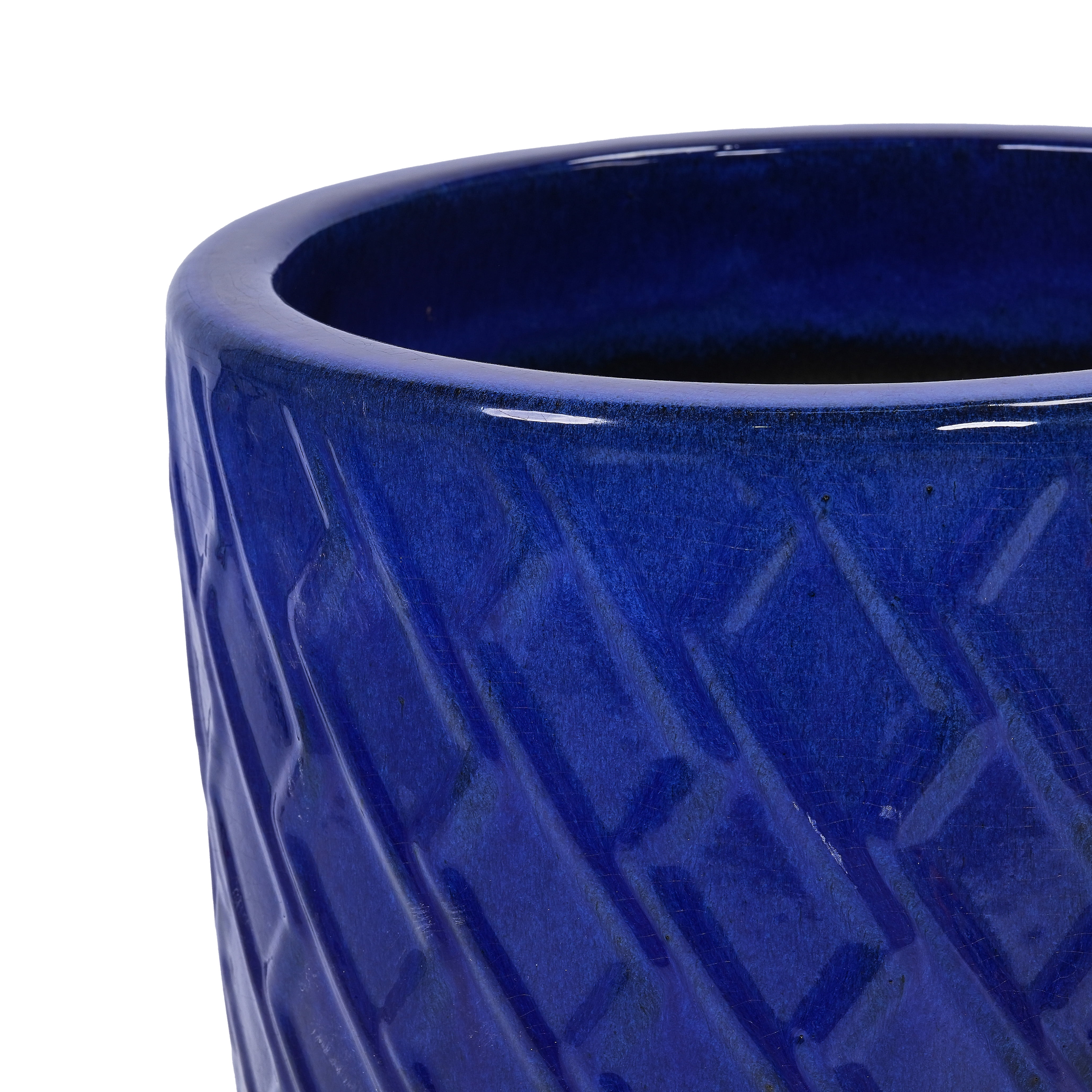 MAYEERTY 1 Pack Ceramic Planter Pot, Planter for Indoor Outdoor Patio, Garden, Dark Blue