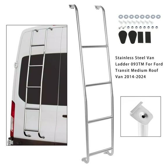 Stainless Steel Van Ladder 093TM For Ford Transit Medium Roof Van 2014-2024