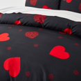 thumbnail image 2 of 3-piece couple down quilt cover, Queen's Heart down quilt cover, heart printed bedding set, 1 down quilt cover +2 pillowcases, available in large and extra large sizes, 2 of 6