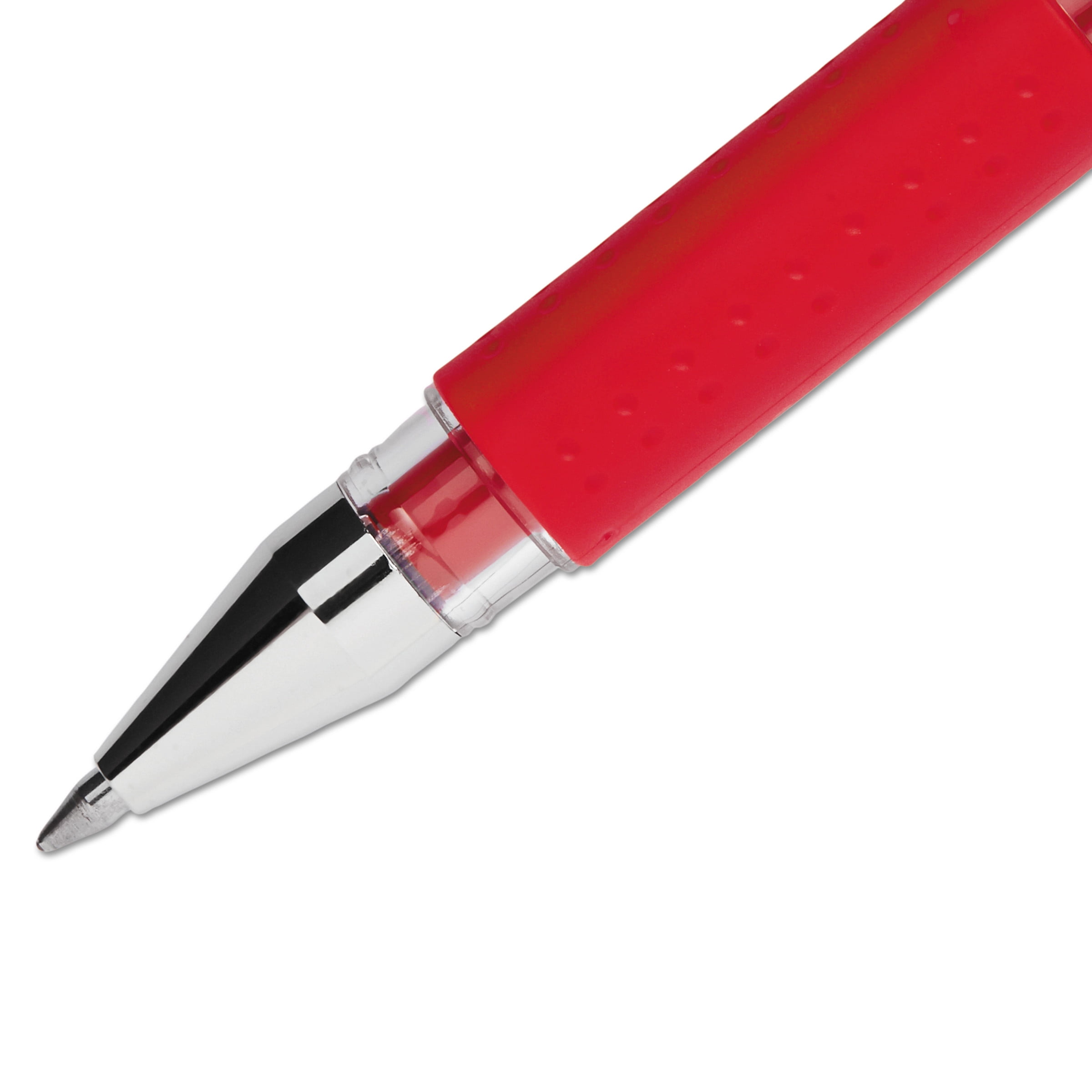 uni-ball Signo Gel GRIP Roller Ball Stick Gel Pen, Red Ink, Medium, Dozen -SAN65452