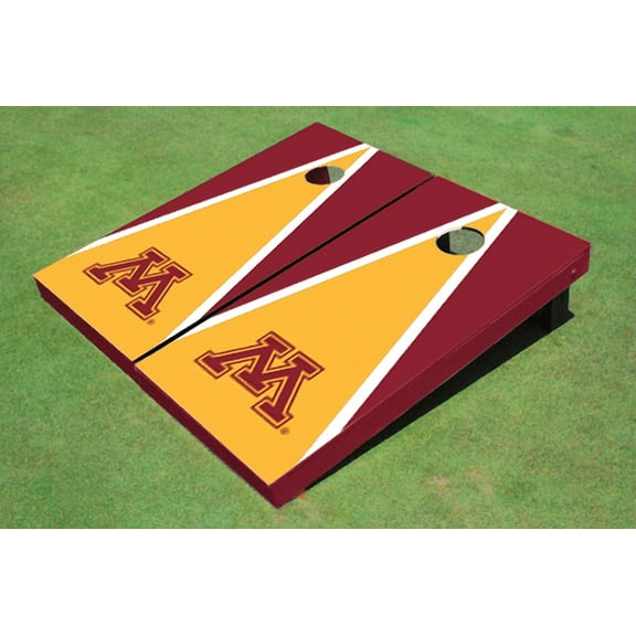 University of Minnesota Gold and Maroon Matching Triangle Cornhole Boards