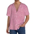 thumbnail image 3 of Disketp Men's Hawaiian Glitter Pink Print Shirts Button Down Holiday Beach Shirts-Small, 3 of 7