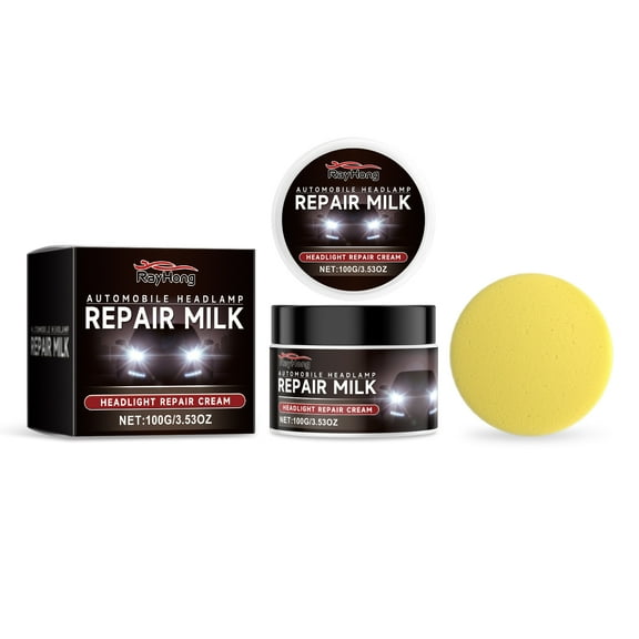 Auto Headlight Lens Restorer Cream | Scratch & Yellowing Remover with Clear Coat Sealant