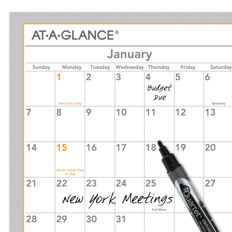 AT-A-GLANCE 2024 WallMates Self-Adhesive Dry-Erase Yearly Calendar Large 24  x 18 - Walmart.com
