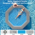 thumbnail image 4 of Bezliving 8FT Octagon Inflatable Floating Dock with Woven Fabric Deck, Large Floating Island for Lake Pool Ocean, Heavy Duty Sunchill Float Ring with Quick Inflate Pump, Supports 2 to 8 Adults, Grey, 4 of 7