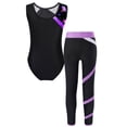 thumbnail image 2 of YIZYIF Kids Girls Activewear Sleeveless Gymnastics Leotard with Workout Legging Pants Gym Suit Purple 10, 2 of 7