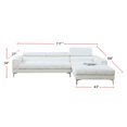 thumbnail image 5 of Bonded Leather Sectional Sofa with Adjustable Headrest in White, 5 of 5