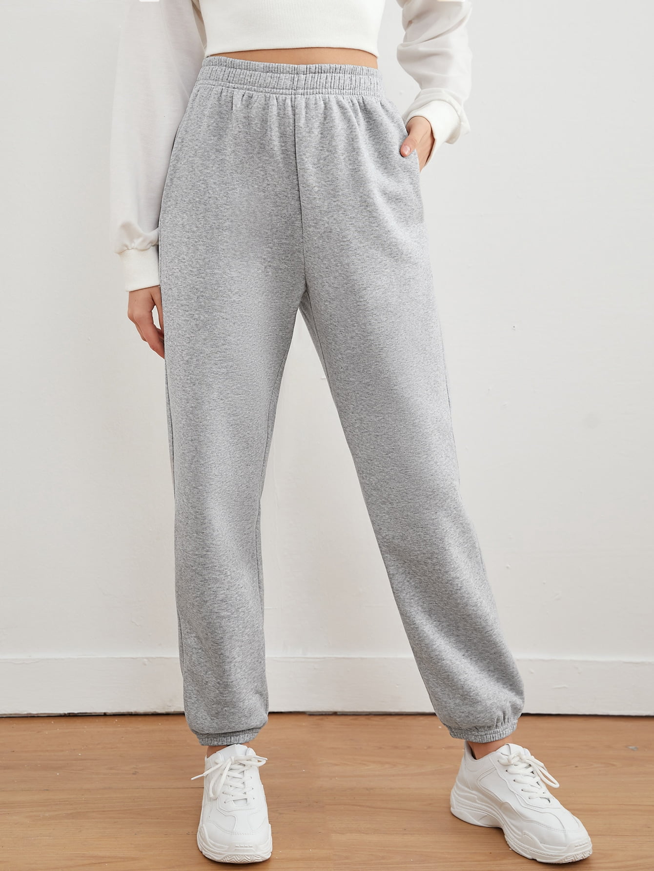 Summer Light Grey Women's Elastic Waist 