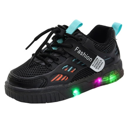 

Sopiago Toddler Boy Shoes Boys Baby Luminous Sport Light Led Shoes Kids Bling Girls Baby Shoes Girls Sneakers Black 4.5-5 Years