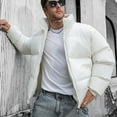 thumbnail image 6 of BLTIBY Mens Down Puffer Jacket Winter Fall Solid Color Lightweight Coat Casual Warm Fashion Outwear with Pockets 2024 White XL, 6 of 7