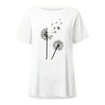 thumbnail image 3 of Askfv Women's Tunic Tops Dandelions Printed Shirt Casual Short Sleeve T Shirts Blouse Tops, 3 of 4