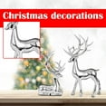 thumbnail image 6 of 2Pcs Christmas Reindeer Figurines Decorations Resin Sitting & Standing Deer Statues Elk Figurine for Home Table Decor Wine Cabinet (Green ), 6 of 6