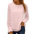 thumbnail image 1 of Blusa de gasa con manga larga y cuello redondo para mujer, para oficina, hogar y trabajo, 1 of 6