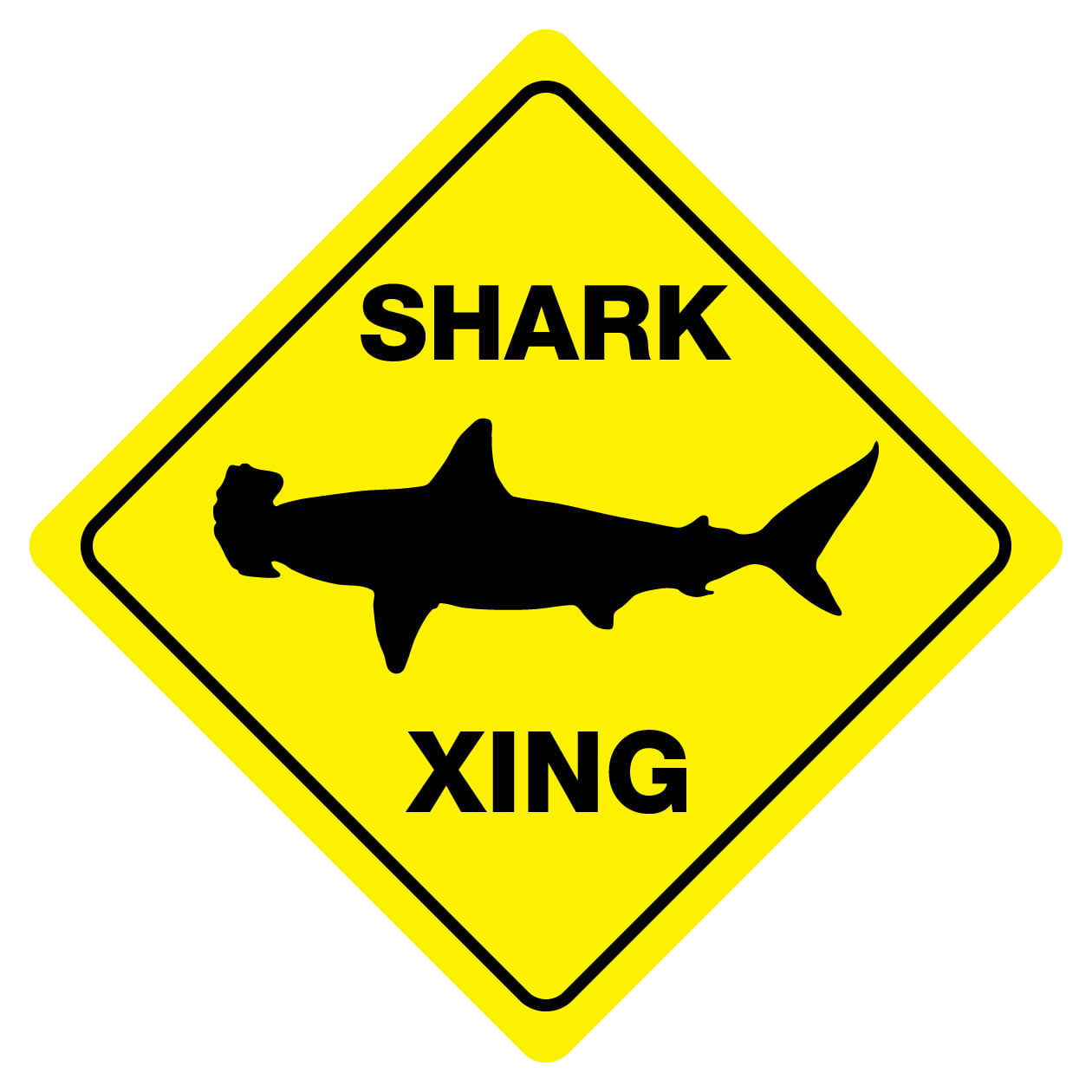 SHARK CROSSING Funny Novelty Xing Sign - Walmart.com