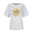 thumbnail image 4 of Women Floral Printed Casual Short Sleeve O Neck T Shirt Summer Loose Blouse Tops, 4 of 4