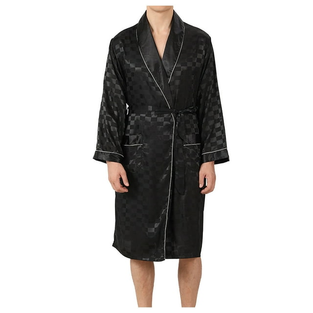 Ensemble de Pyjama pour Homme à Imprimé, Col Rabattu, Manches Longues, Pantalon, Tenue de Nuit
