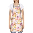 thumbnail image 2 of Fuzoiu Colorful Floral Print Waterproof Apron, Kitchen Apron for Women Men Chef, Apron for Christmas Dinner Party Cooking Baking Crafting House Cleaning Kitchen, 2 of 7