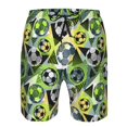 thumbnail image 3 of Disketp Men's Swim Trunks Hawaiian Breathable Surf Beach Swimsuits Mesh Lining Beach Shorts with Pockets-Football Doodle, 3 of 7