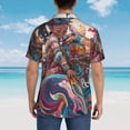thumbnail image 4 of Logiee Fantasy Colorful Beast Print Mens Hawaiian Shirts,Loose-Fit Short Sleeve Button Down Tropical Aloha Beach Shirt,Summer Vacation Wedding Tops,XX-Large, 4 of 7